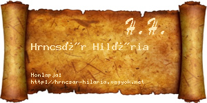 Hrncsár Hilária névjegykártya